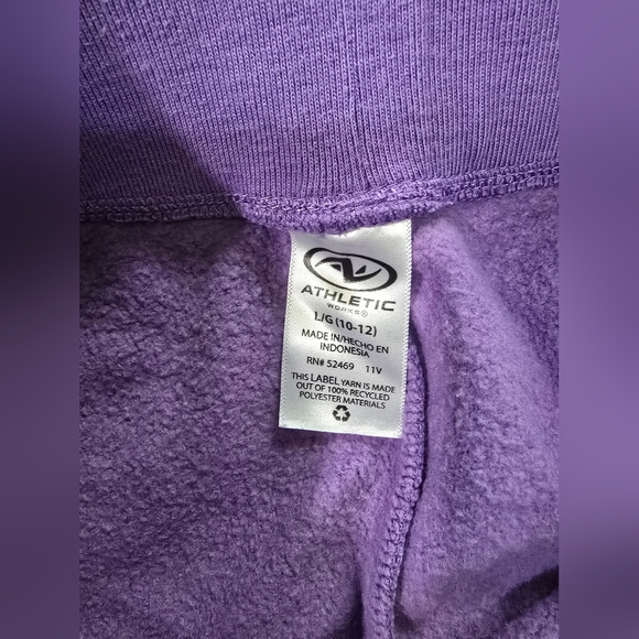 Athletic Works Girls Purple Sweat Pants Large - Picture 5 of 7